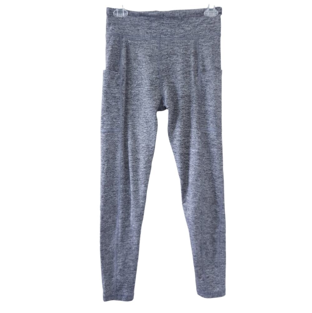 Aeropostale Athletic Leggings Medium Gray Wide Waistband 25" Inseam Yoga Pants